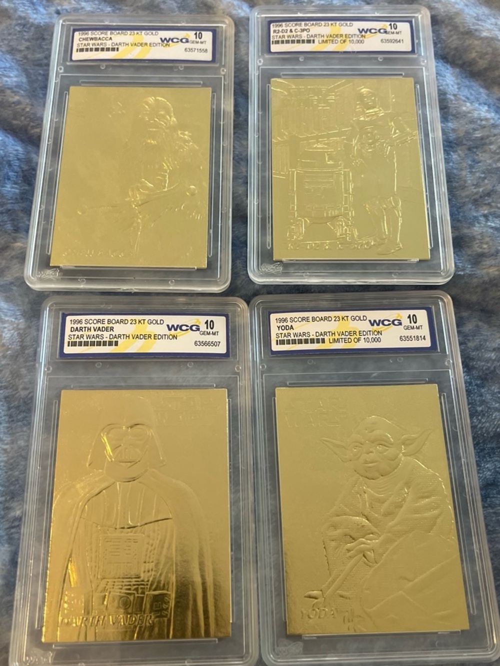 Star Wars 23kt Gold Score Boards (Darth Vader, Yoda, Chewbacca, R2-D2)